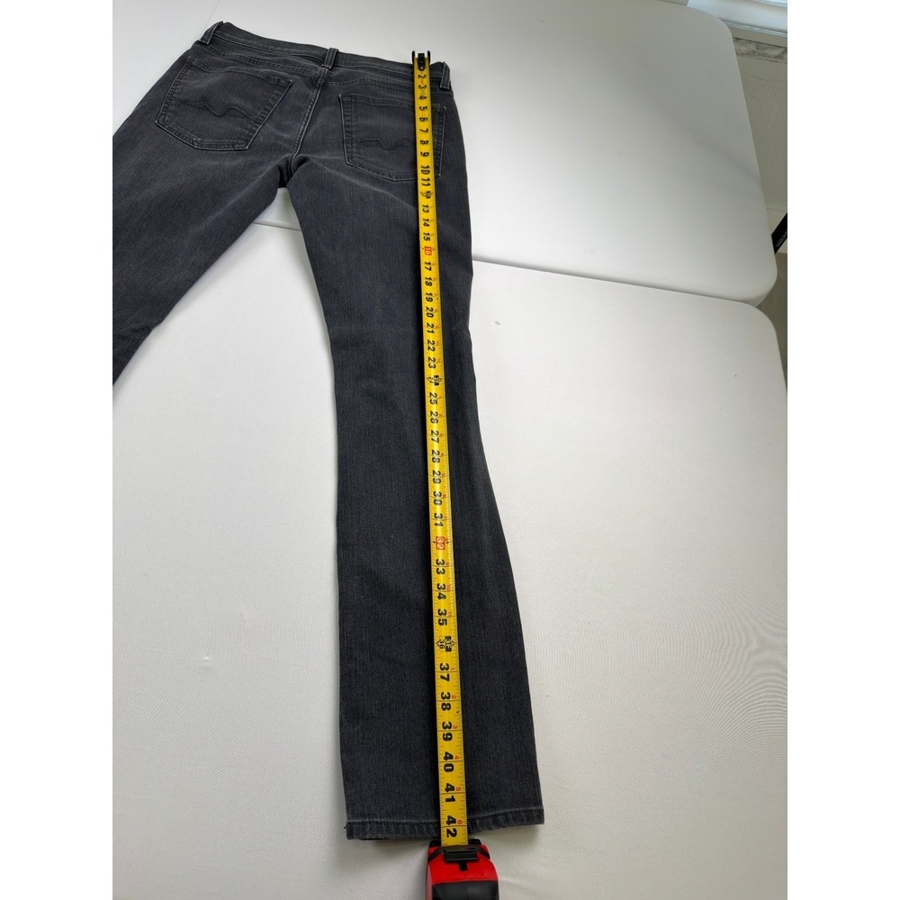 7 For All Mankind Slimmy Jeans Womens Gray Distressed Slim Fit Denim Size  31 - Picture 15 of 15